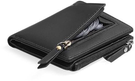 GOIACII Geldbeutel Damen Klein und im Kurzformat mit RFID Blockierung, Portemonnaie Damen Leder Münzfach Brieftasche, Mini Kurzer Geldbörse für Frauen