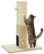 PawHut Kratzbaum 79 cm Hoch Kratzsäule Kratzstamm mit Fellbürsten 2 Spielball, Sisalseil, Katzenkratzbaum Katzenbaum für mittelgroße Katzen, Beige