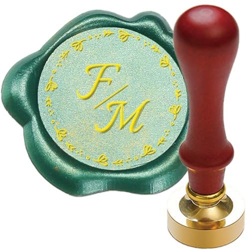 Siegelstempel Personalisiert Wachssiegelstempel, 7 Größen, 36 Grifftypen verfügbar, Wachs-Siegel-Stempel mit Namen, Buchstaben, Wachssiegel Stempel Set mit Abnehmbarem Holzgriff,C