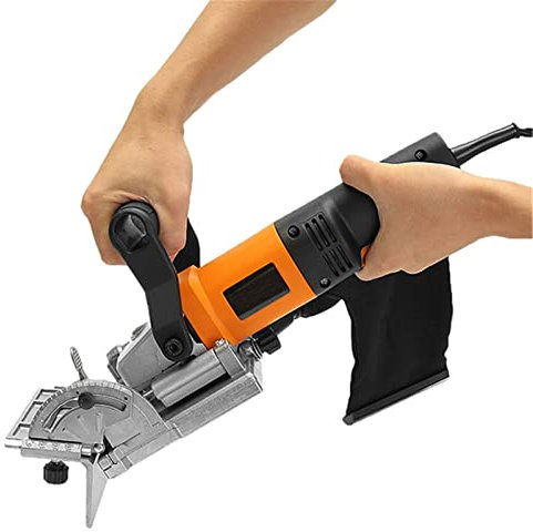 Trimming Machine Wood 760W Woodworking Tenoning Machine Wood Biscuit Joiner Wooden Slotting Machine for Docking Board Good Heat Dissipation