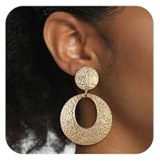 EVER FAITH 2 Paar Matte Gold/Silber Statement Ohrclips Clip on Ohrringe für Damen Ohr kein Loch Trendy Schmuck Geschenk