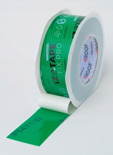 4ROOF IZOTAPE FIX PRO Klebeband 50mm x 25m – Universelles einseitiges Klebeband für Dachbahnen, Dampfsperren, Kunststoff, Holz, Metall und andere Baustoffe