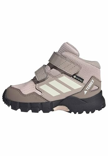 adidas Unisex Baby Terrex Skychaser Mid Gore-TEX Hiking Shoes Kids, Chalky Brown/Off White/Blush Pink, 4 UK Child