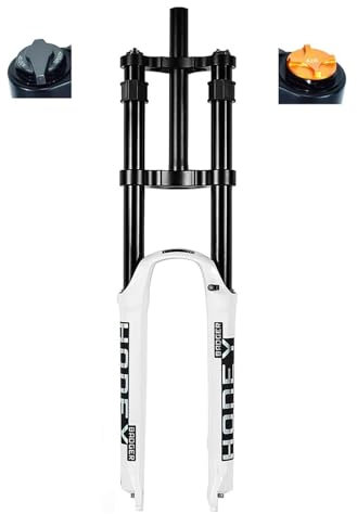 LPYDWZ Fourche Pneumatique for Vélo 26/27,5/29 Pouces, Alliage de Magnésium Tube Droit 1-1/8 Double Épaulement Fourche de Descente for VTT Débattement 160mm(27.5 inch)