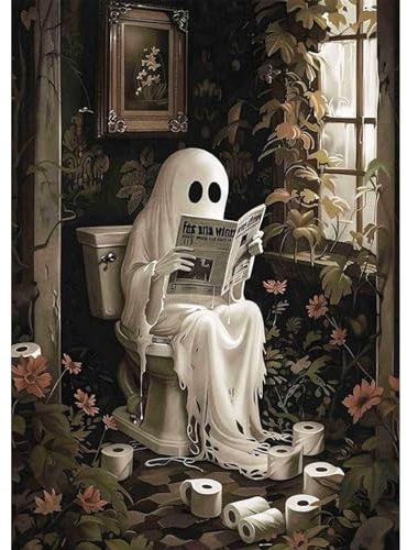 EOBROMD Diamond Painting Erwachsene Geist, 5D Diamant Painting Bilder Lustig, DIY Diamant Malerei Set für Wanddekoration 30x40cm