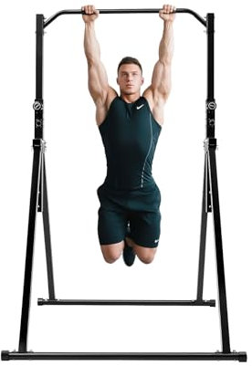 Power Tower Dip Station | 200kg Tragfähigkeit Klimmzugstange Freistehend | Faltbar Dip Barren Rückentrainer | Einstellbare Kraftstation Kraftturm | Multifunktional Fitness Trainingsgerät für Klimmzüge