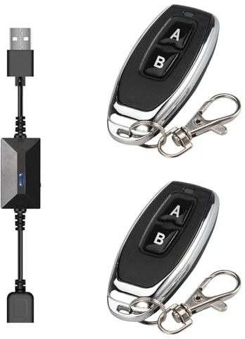 USB-Fernbedienungsschalter, DC 3,6V 5V 6V 9V 12V 24V Power Adapter Empfänger mit 2 RF 433mhz Sendern zum Ein- und Ausschalten von Nachtlichtern, LED-Streifenlampen, Tischventilatoren