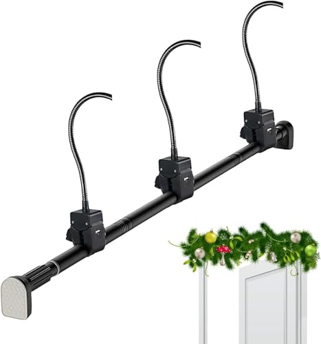 Sadodo Türhalter für Weihnachtsgirlanden, 80-100cm, Verstellbare Kranzhalterung, Ohne Bohren, für Kränze Girlande und LED-Lichter