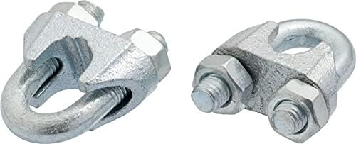 13mm Heavy Duty Wire Rope Clips Clamps Slings U Bolt Clamp Grips DIN741 (Pack of 4) H09D/2