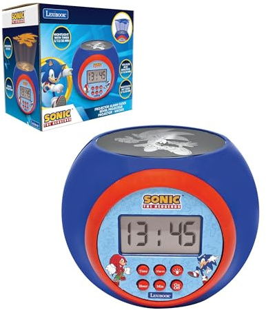 Lexibook, Sonic, Projektor-Wecker, RL977SNLXB | Deckenprojektion, Timer, LCD-Display, Schlummerfunktion, Batteriebetrieben, Blau