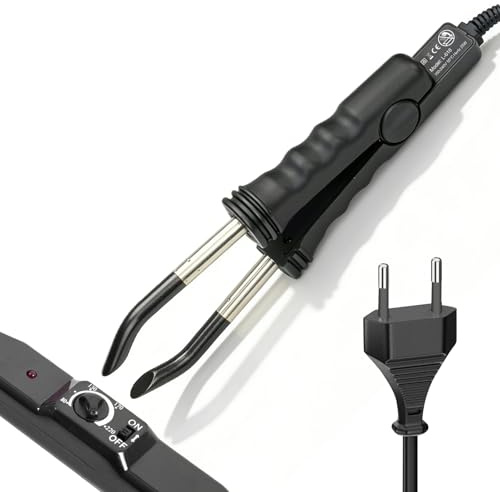 Pinza termica per capelli Iron, 100 – 200 °C, pinza a caldo, per bondings, pinze termiche, extension per capelli, strumento di estensione dei capelli, per uso domestico e saloni, colore nero