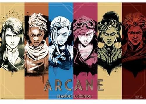 Arcane Farben-Maxi-Poster, offizielles Lizenzprodukt, League of Legends, Wandkunst, großer Gaming-Druck für Schlafzimmer, Spieler-Raum-Dekor, 90 x 60 cm