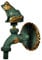 VARIOSAN Nostalgie-Auslaufventil Frosch 11206, 1/2, Messing-patiniert, langer Wandabstand, massive Wandrosette