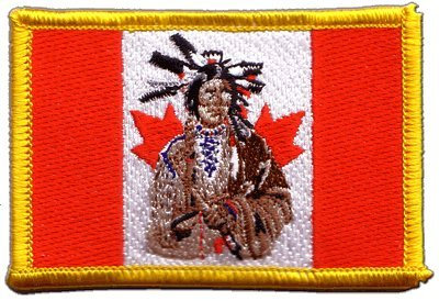 Flaggenfritze Flaggen Aufnäher Kanada Indianer Fahne Patch + gratis Aufkleber