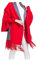 MyBeautyworld24 Frauen Kaschmir Poncho Strickjacke Strickpullover Mantel Winter Pullover Oversize Schal mit Ärmeln Farbe rot grau