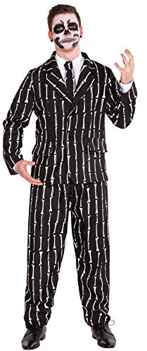 TecTake dressforfun Herrenkostüm Herren Anzug mit Knochenoptik inkl. Hose, Jackett und Krawatte (M | Nr. 300043)