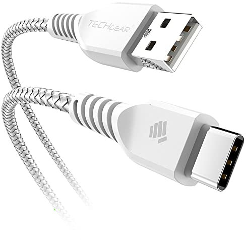TECHGEAR STRONG High Durability Braided USB C Charging & Sync Cable (30cm) Type C Compatible with Samsung Note 20 Ultra, S25 S24 S23 S22 S21 S20 FE A16 A15 A13 A36 A05s Moto, Honor, Oppo, Xiaomi etc