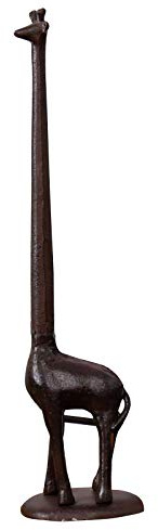 Ogrmar Cast Iron Giraffe Toilet Paper Holder 3.25X17.5X4.25 Inches Brown | Vintage Giraffe Toilet Paper Holder Stand, Antique Cast Iron Bathroom Decor, Freestanding Tissue Rack for Bathroom, Gift Idea