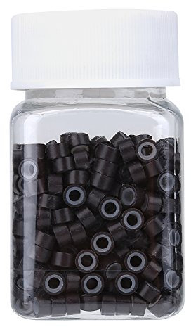 Capelli Extension Beads Tubi Microrings Intrecci Decorazioni Silicone Alluminio 500 Pezzi(marrone scuro 3#)