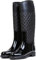 AONEGOLD Stivali di Gomma Donna Pioggia Impermeabile Alti Wellington Boot Rain Boot Giardino Stivali(Nero,37 EU)