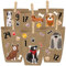 Papierdrachen Adventskalender zum Befüllen - Hunde zum Aufkleben - mit 24 weißen Papiertüten und tollen Stickern für Kinder - Weihnachten