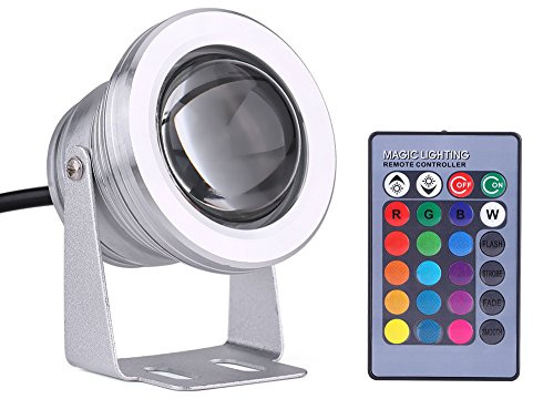 Spot Exterieur led Lampe Immersible Rgb Faretto Sommergibile, Eclairage Pour Bassin Projecteur Sous-Marin Avec T¨¦l¨¦Commande, Yacht Marin 10W 12V Rgb Led Lumi¨¨Re Sous-Marine