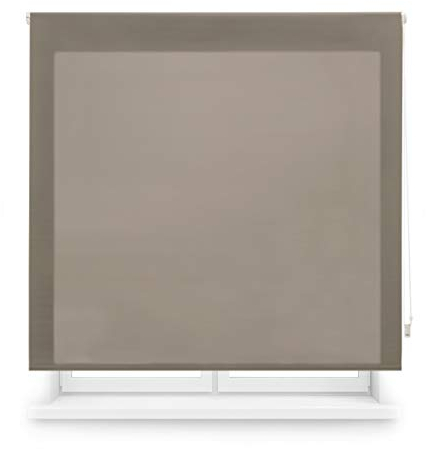 Blindecor Ara | Lichtdurchlässiges Rollo | Braun | 80 x 175 cm (BxH) | Stoffgröße 77 x 170 cm | Rollos für fenster