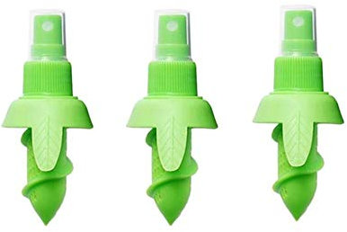Hovico 3 piezas de pulverizador creativo de jugo de limón, juego de rociador de cítricos verdes, extractor de exprimidor de lima para verduras, ensaladas, mariscos y utensilios de cocina de moda