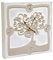 oggettando, Orologio da Parete Ecopelle Bianca Applicazione Legno Tortora Albero della Vita in Scatola da Regalo. Bomboniere, anniversari. Regali utili, Originali ed Economic. (23x23 cm)