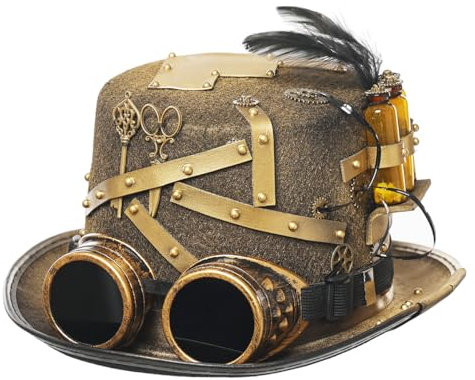 GRACEART Unisex Steampunk Hut Steampunk Zylinder Hut für Männer oder Frauen (DE/NL/SE/PL, Alphanumerisch, M, Style-26)