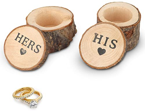 2 Stück Benutzerdefinierte Eheringschatulle, Gravierte Holzringbox, Ringkissen Zur Hochzeit, Holz Ring Box Ringkissen Hochzeit Ring Schatulle Ringschachtel Vintage Hochzeitsdeko