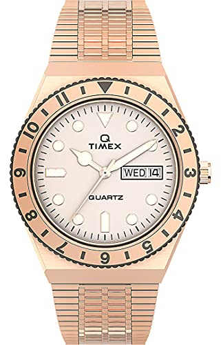 Timex Damen Analog Quarz Armbanduhr mit einem Edelstahlarmband Q Reissue