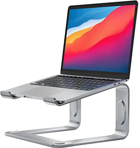 LORYERGO Soporte para Portátil - Soporte Elevador Ergonómico para Escritorio, Soporte para Portátil Compatible con la Mayoría de los Portátiles de 10-15.6, Plata