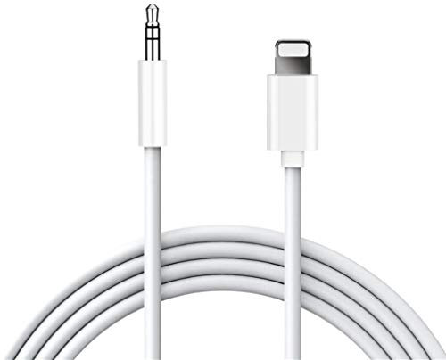 Cavo Aux per auto Audio Jack da 3,5 mm ausiliario Compatibile con Phone 14/13/12/11 pro Max/X/XR/XS/8 Plus da Adattatore cuffie Autoradio Accessori Altoparlante stereo Connettore -Bianco 1M