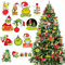 Grinch Weihnachtsbaumschmuck, 24 Stück, Filz-Grinch-Anhänger, Weihnachtsbaum-Ornament, Weihnachtsdekoration