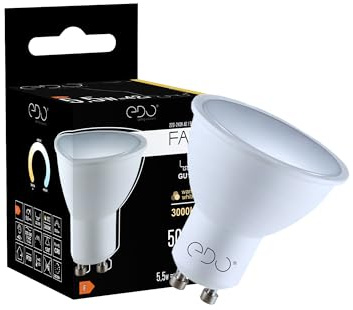 EDO, FARI LED-Lampe 5,5W, Warmweiß- 3000K WW, 500lm, nicht dimmbar, led GU10 3000K, sparlampen, led lampen glühbirne, 1 Stück, EDO777461