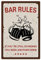 CREATCABIN Bar Rules Sign Vintage Tin Signs Funny Metal Tin Sign Wall Art Garden House Plaque for Home Garden Kitchen Bar Pub Living Room Office Garage Poster Plaque 8 x 12inch