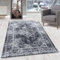 HomebyHome Kurzflor Teppich Wohnzimmer 160x230 cm, Vintage und Klassisches, in Schwarz und Grau - Orient Teppich, rutschfest, Waschbar und Weich - Ideal für Schlafzimmer, Esszimmer, Küche