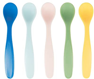 Badabulle Cuillères Souples et Douces en silicone x5, dès 6 mois, Sans BPA