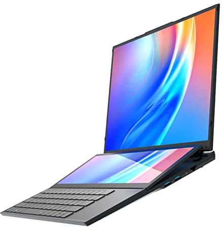 Jectse Laptop de 16 Pulgadas, 16GB RAM 128GB SSD FHD Laptop con Pantalla Auxiliar de 14 Pulgadas, 13600mAh Gaming Laptop para Procesador Core I7 para 11