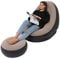 eBoutik - Indoor & Outdoor Inflatable Deluxe Lounge Lounger Chair & Foot Stool With Soft Plush Fabric - Ideal for Easter, Summer, Valentines Home & Camping, Garden, Gaming (Cream)