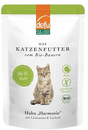 defu Katzenfutter | 14 x 85 g | Bio Huhn Harmonie Nassfutter | Premium Bio Katzenfutter | Pate für Katzen