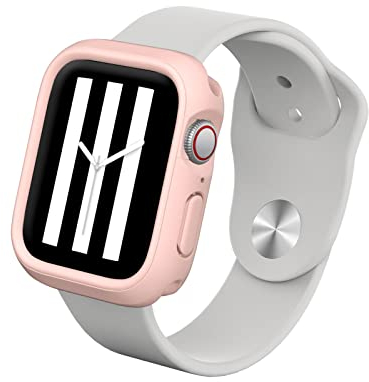 RhinoShield funda bumper compatible con Apple Watch SE 3 / SE 2 / SE/Series 6/5 / 4 [44mm] CrashGuard NX - Diseño compacto con tecnología resistente a Impactos, resistente al deslizamiento - Rosa