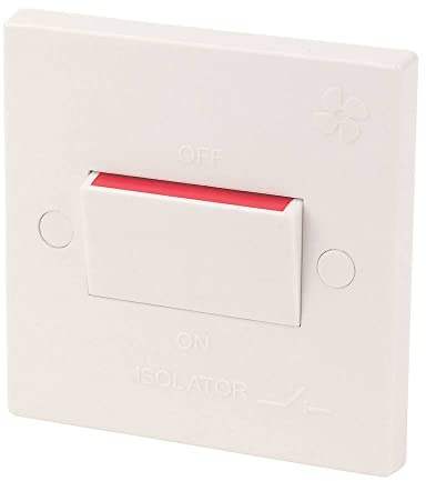Mr. Gadget's Solutions® 10A 1 Gang 3 Pole Fan Isolator Bathroom Kitchen Extractor Switch - WHITE