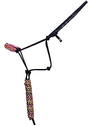 BLACK HOOF Barrel Racer Western Navajo, geflochtenes Paracord-Nasenseil, dreifarbig, handgeflochten, 2,7 m, Marineblau