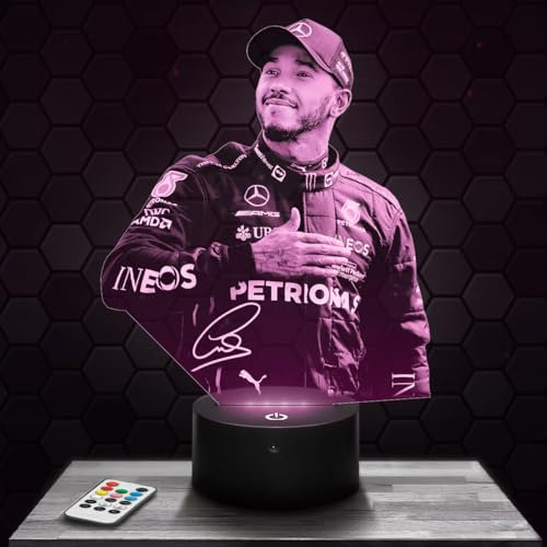 Nachttischlampe L. Hamilton F1 Pilot deko Formel 1 Einsitzer. Geschenkidee Mann objekt L.Hamilton F1 Pilot Nachtlicht Erwachsene deko Zimmer. Weihnachten TOP