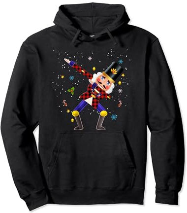Red Plaid Dabbing Nutcracker Christmas Costume Nutcracker Pullover Hoodie