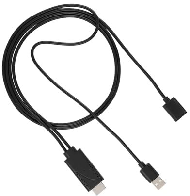 Plyisty Adaptateur de Câbles HDTV, Câble USB Femelle vers HDMI Mâle, Câble Miroir 1080P pour iOS, pour Téléphone Android et Interface de Type C, 1 M / 3,28 Pieds