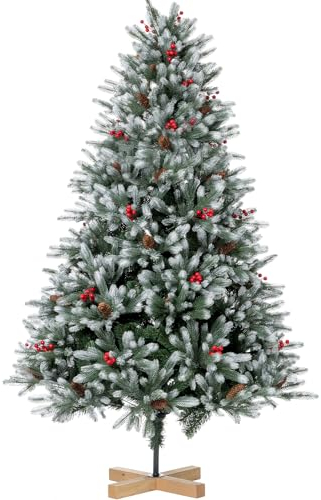 Künstlicher Weihnachtsbaum 120cm, EDWINENE Premium Weihnachtsbaum künstlich mit Holzständer und Aufbewahrungstasche, Tannenbaum Künstlich Christbaum Christmas Tree, Naturgetreu Dichte Zweige