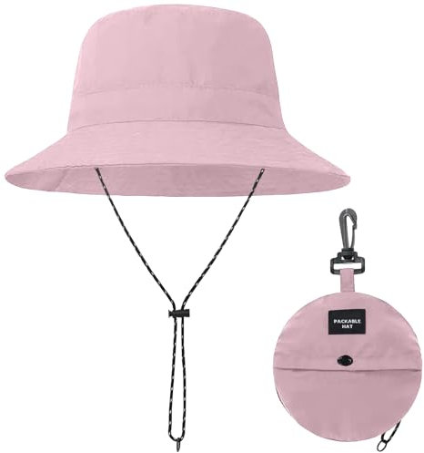 BBXWANG Chapeau de Soleil Pliable pour Femme, Réglable Bob Homme, Léger Bobs Femme pour la Plage et la Pêche (FR/ES, Alpha/Lettres, Taille Unique, Pink)